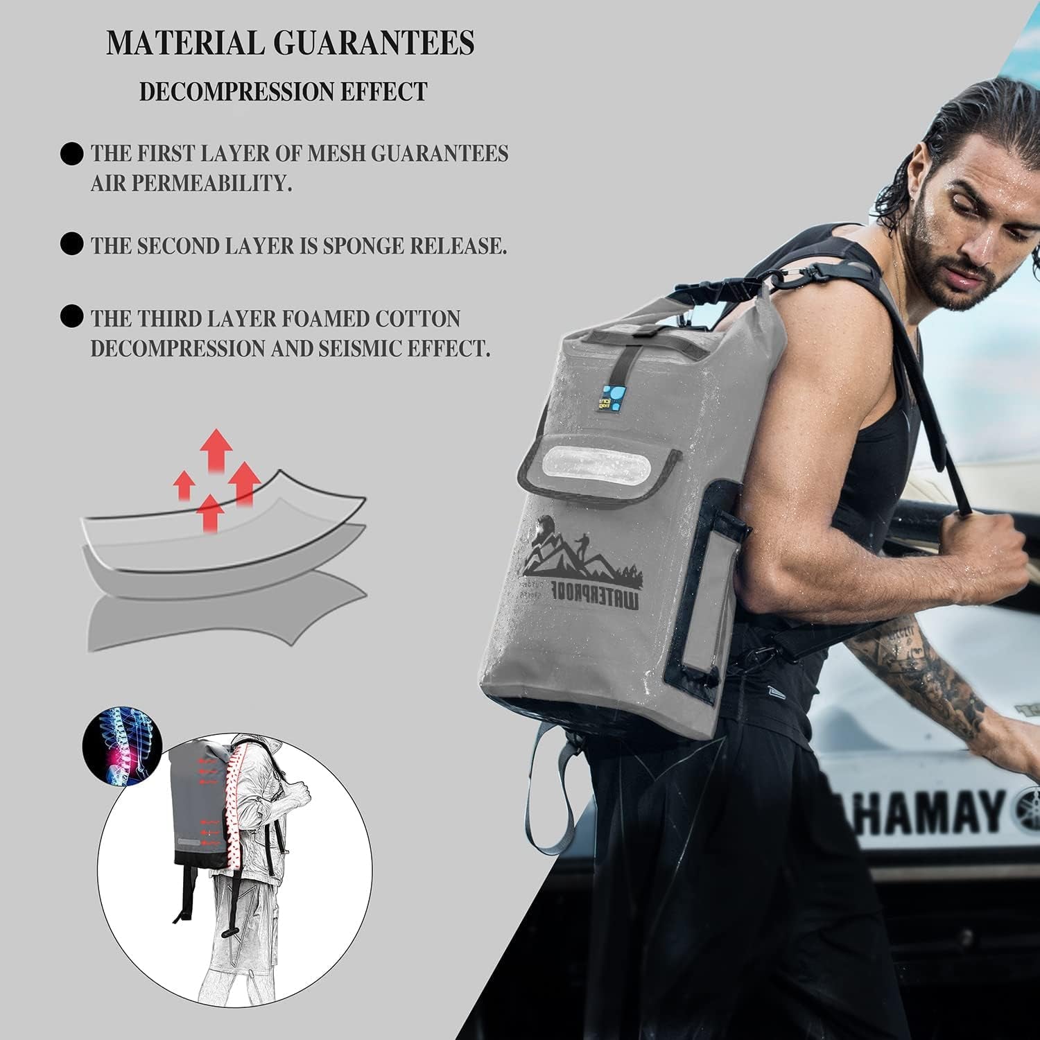 Waterproof Floating Dry Bag Backpack - Available in 20L, 30L, and 40L Sizes for Men - Ideal for Kayaking and Outdoor Activities